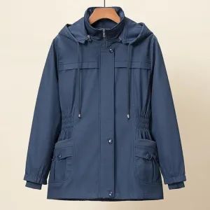 Trench Spring Hooded & Button Windbreaker Loose Jackets