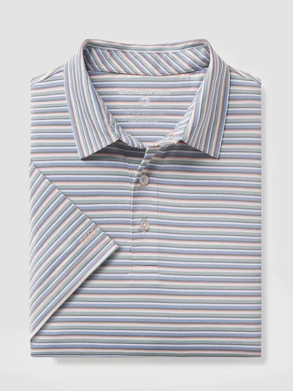 Tybee Stripe Polo in Amberjack by Southern Shirt Co.