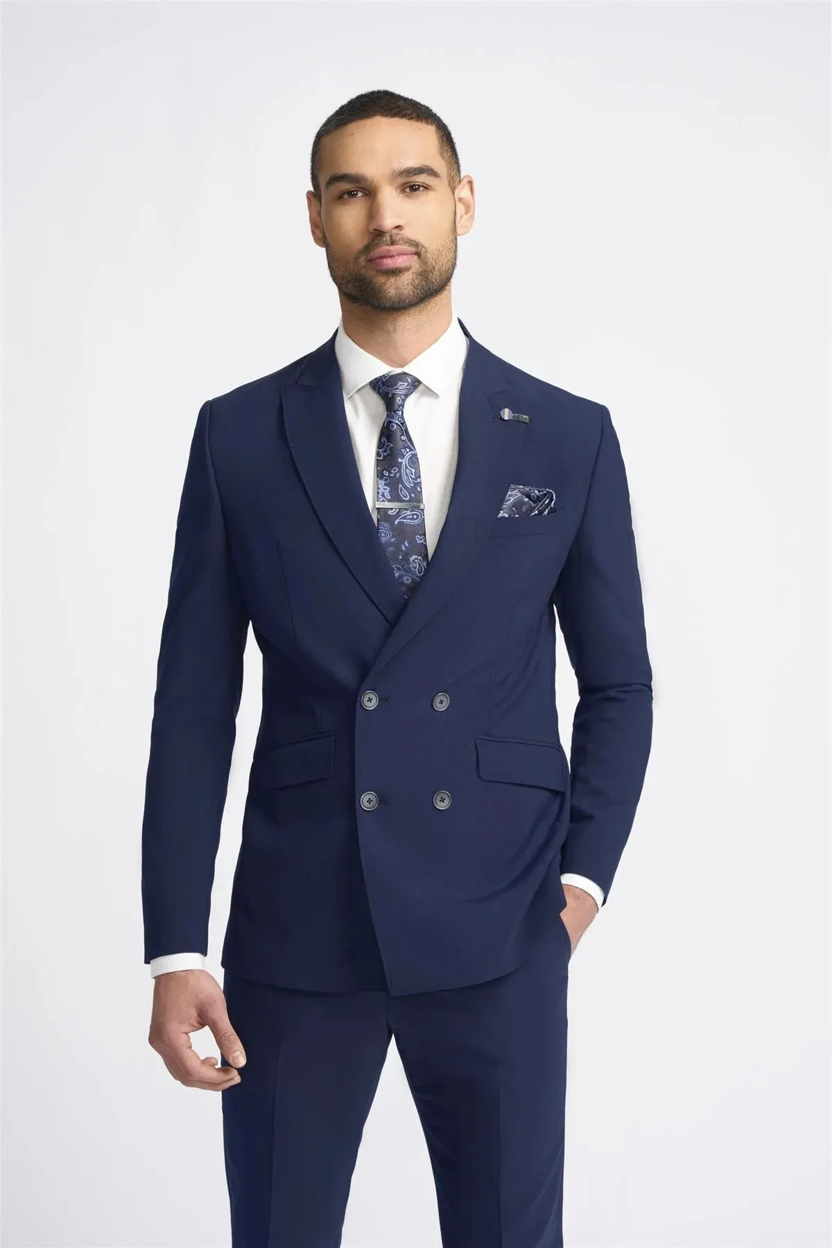 Victorious Double Breasted Navy Two Piece Suit