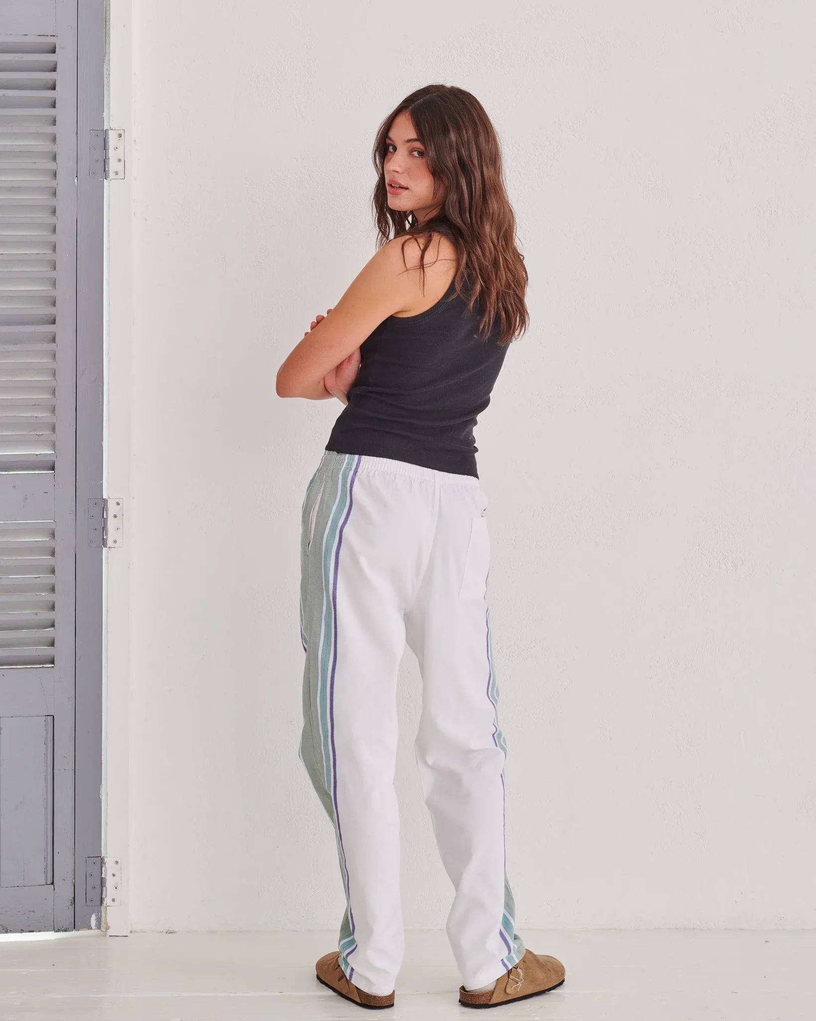 White & Olive Classic Lounge Pants