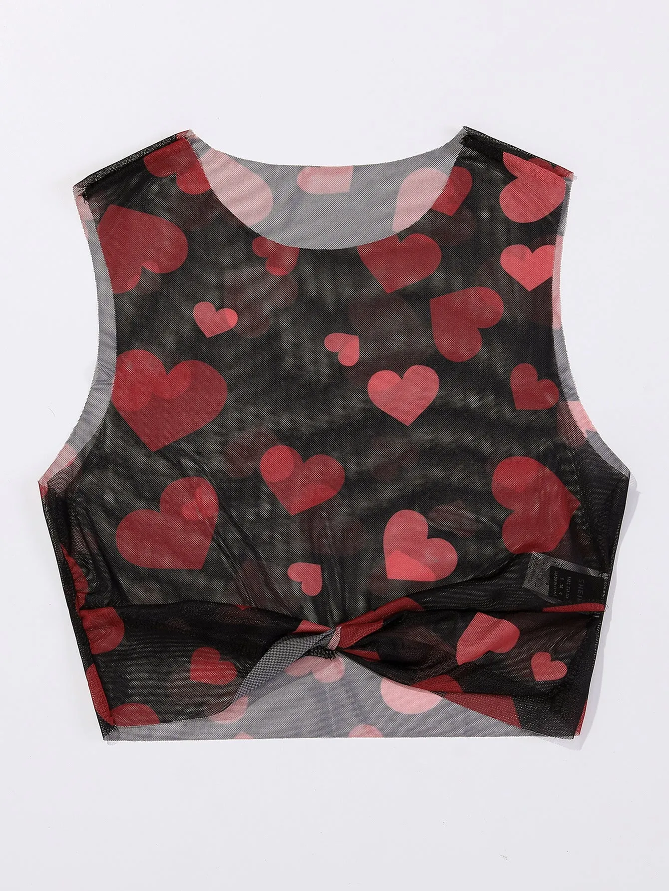 Wholesale Women's Holiday Wear Sleeveless Printed Heart Wholesale Crop Tank Tops For Valentine'S Day