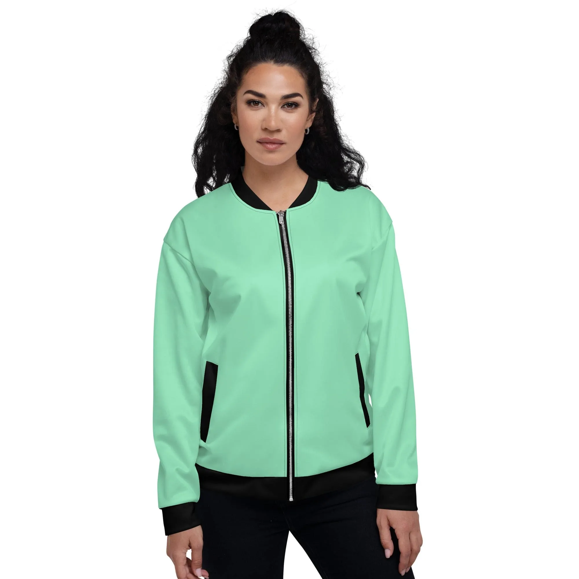 Womens Bomber Jacket - Seafoam Green