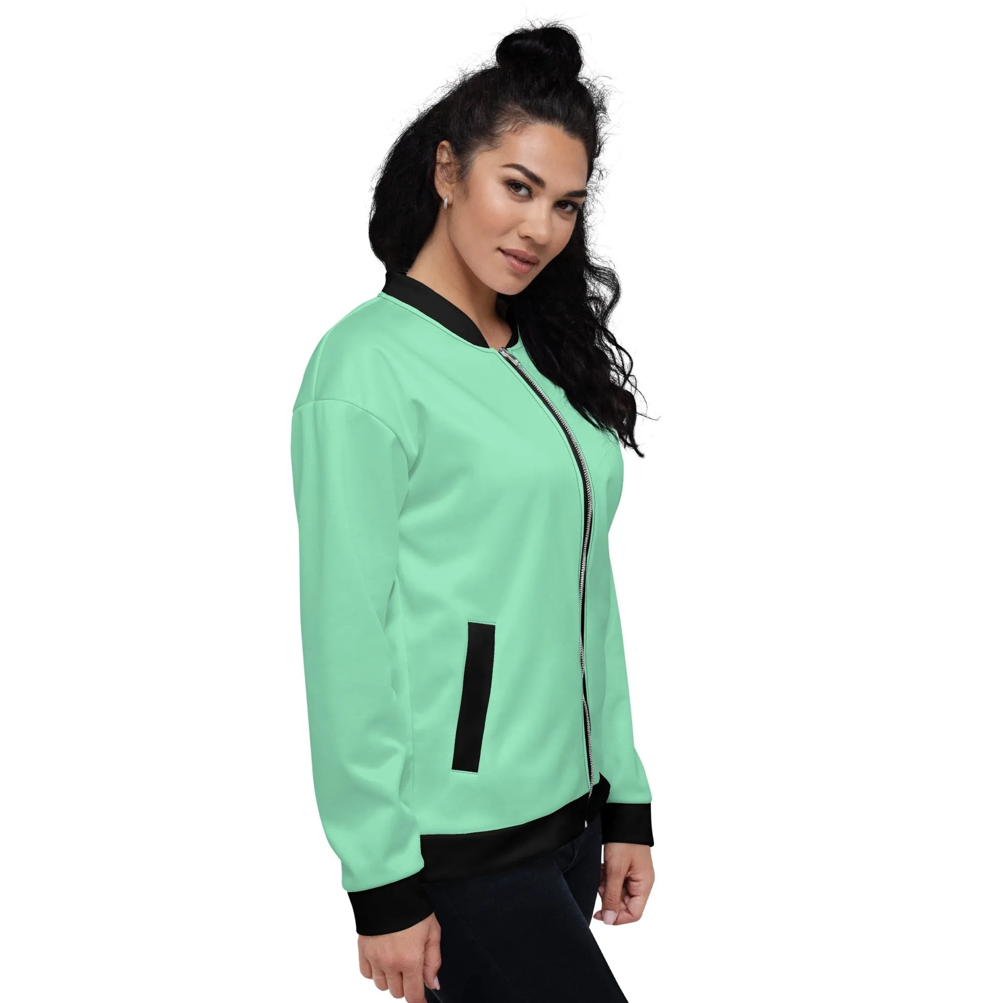 Womens Bomber Jacket - Seafoam Green