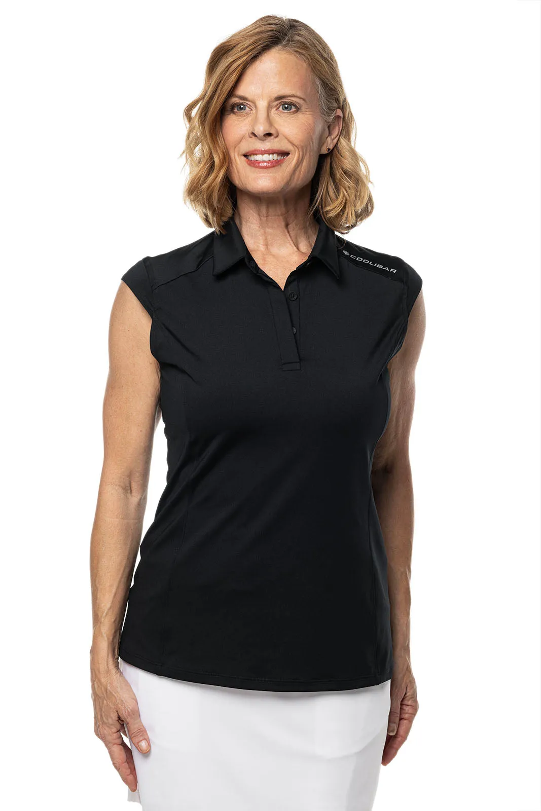 Women's Dew-Sweeper Sleeveless Golf Polo | Black