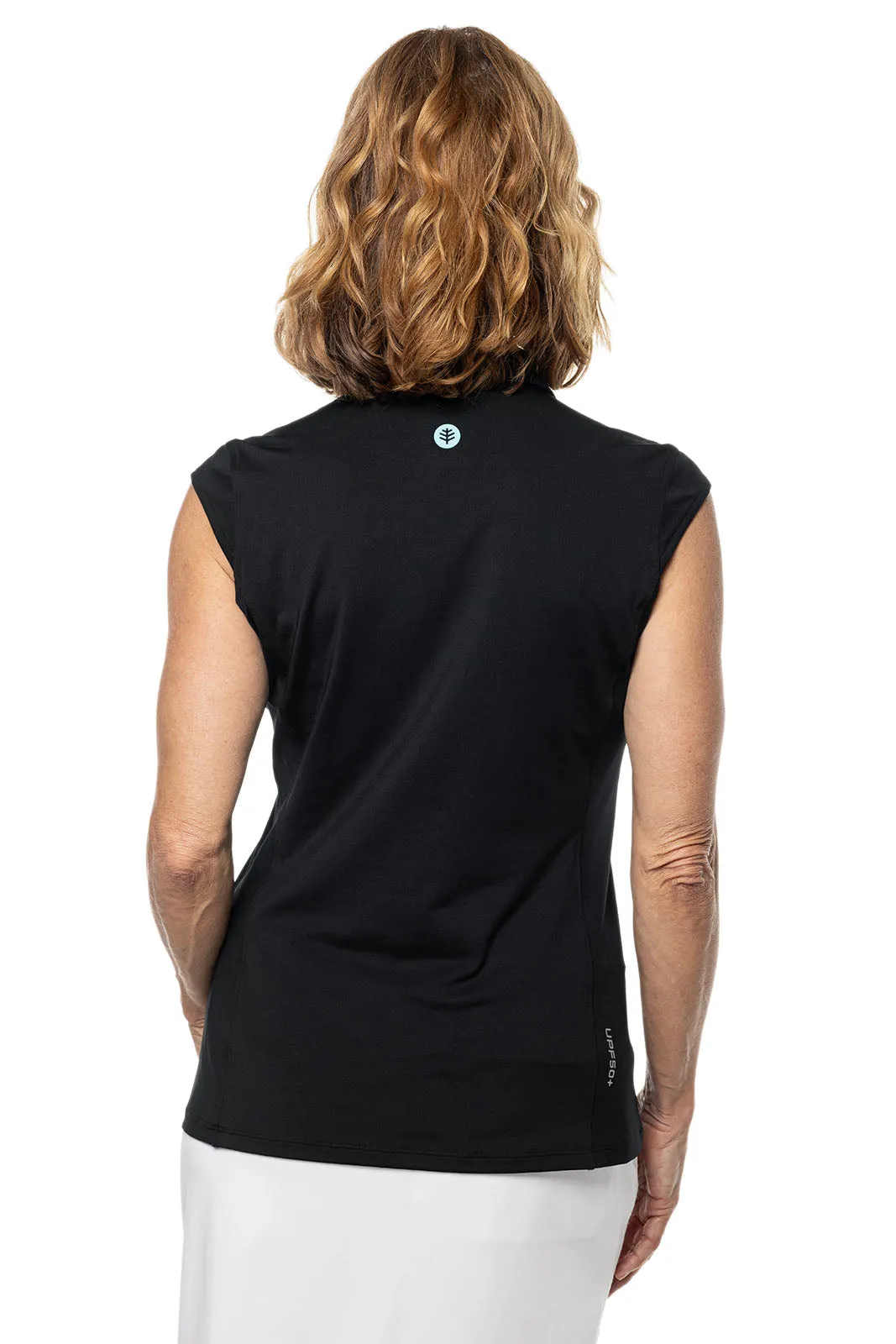 Women's Dew-Sweeper Sleeveless Golf Polo | Black