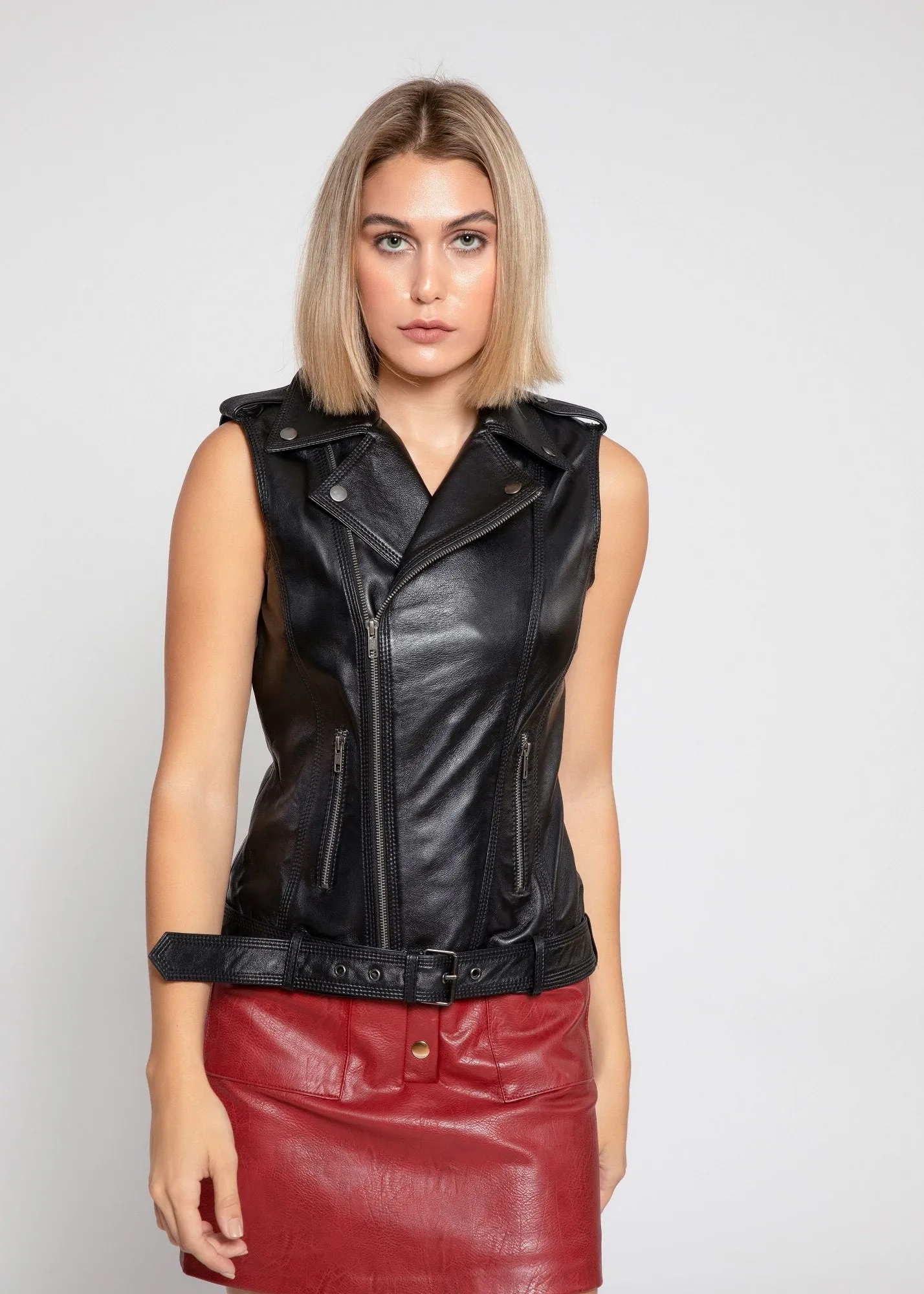 Womens Liana Leather Vest - Clearance