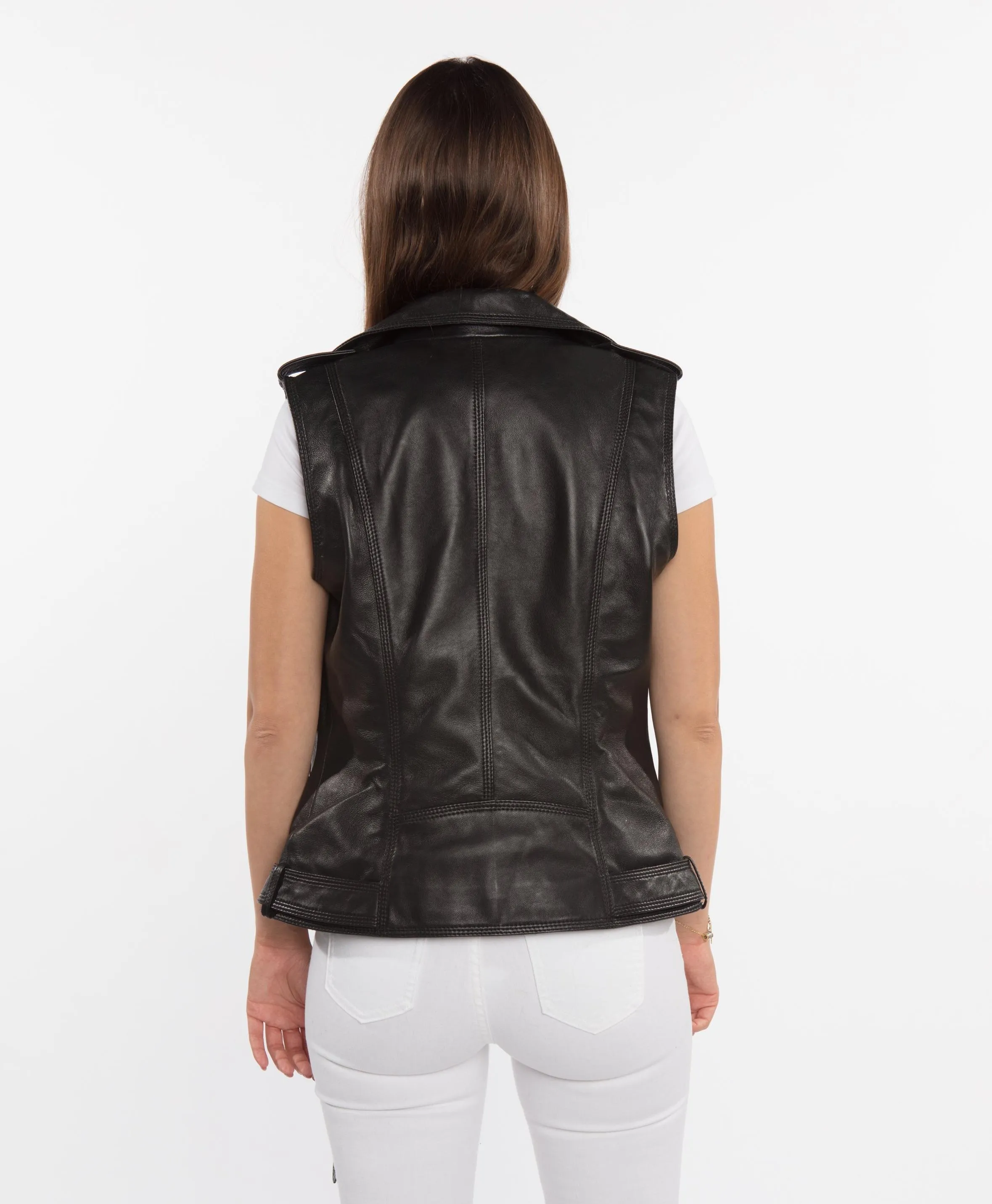 Womens Liana Leather Vest - Clearance