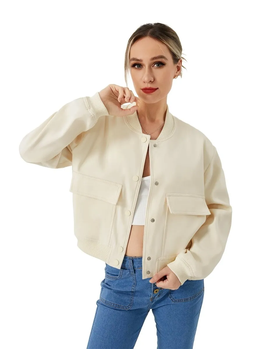 Women's Lightweight Cropped Bomber Jacket