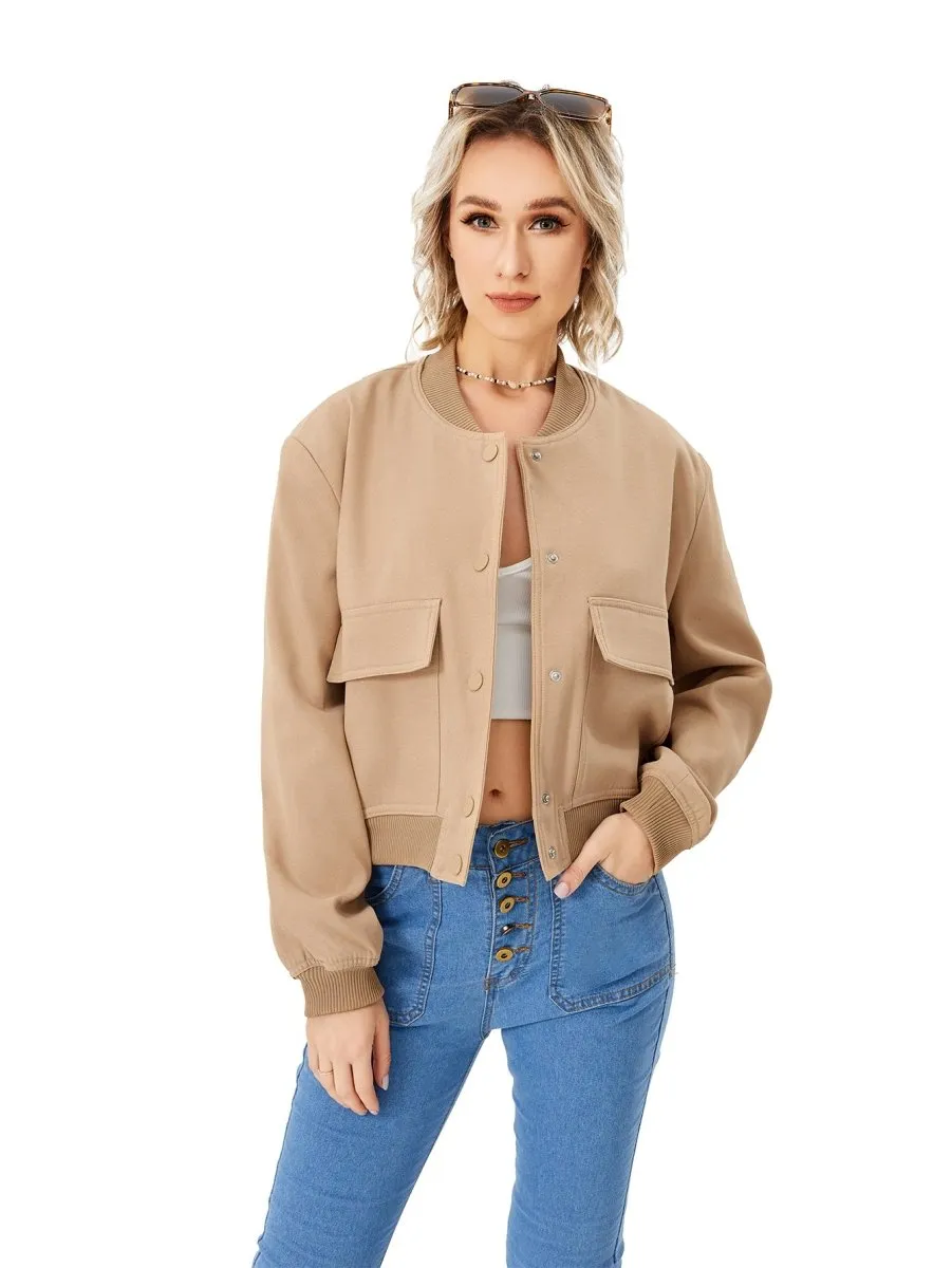 Women's Lightweight Cropped Bomber Jacket