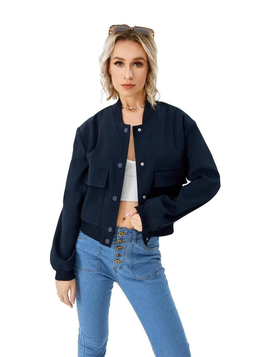 Women's Lightweight Cropped Bomber Jacket