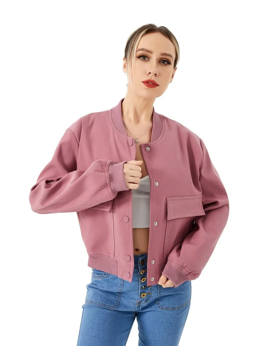 Women's Lightweight Cropped Bomber Jacket