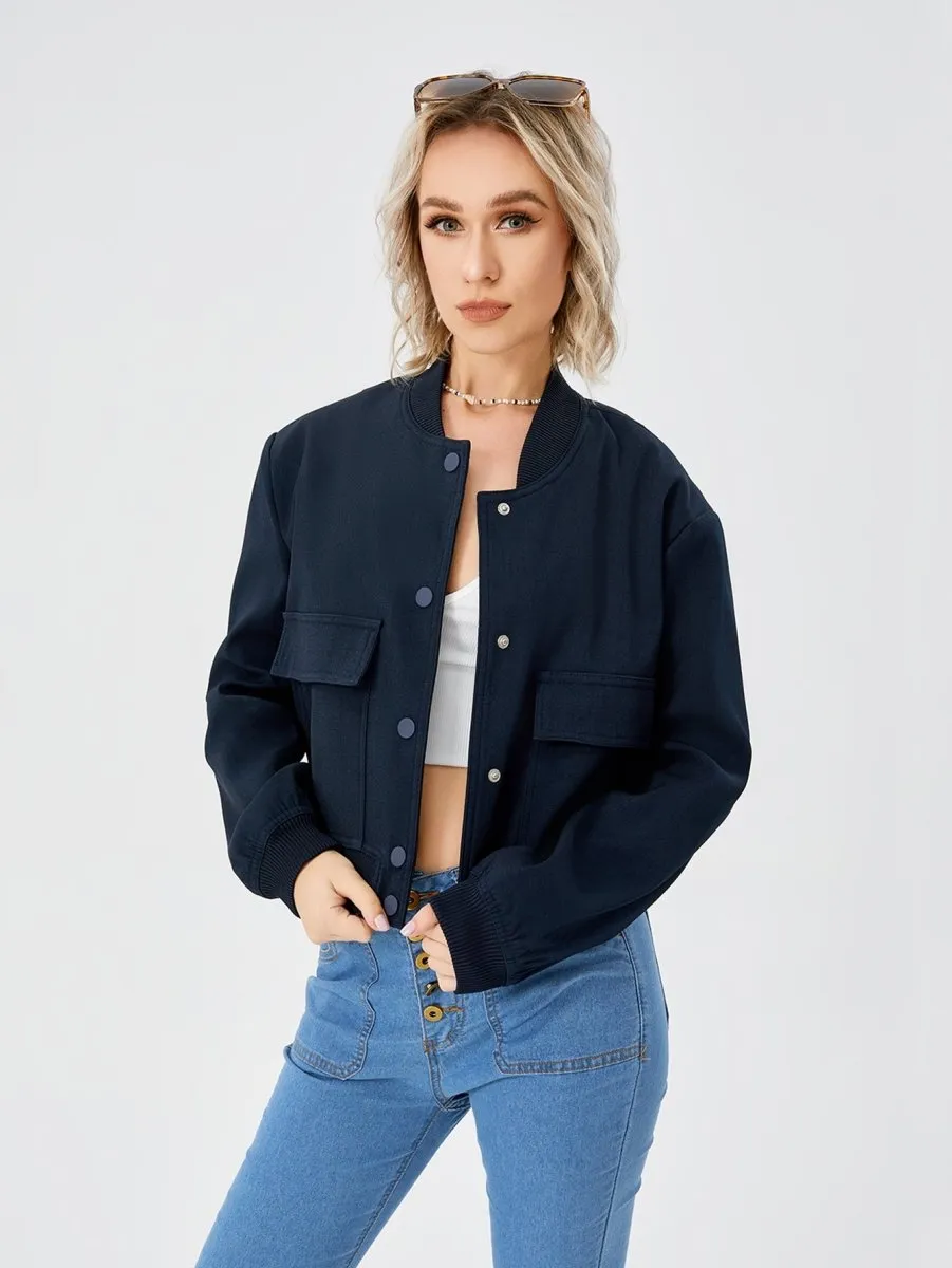 Women's Lightweight Cropped Bomber Jacket