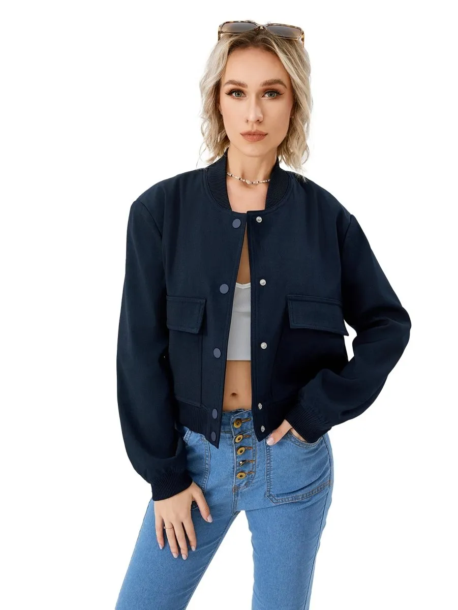 Women's Lightweight Cropped Bomber Jacket