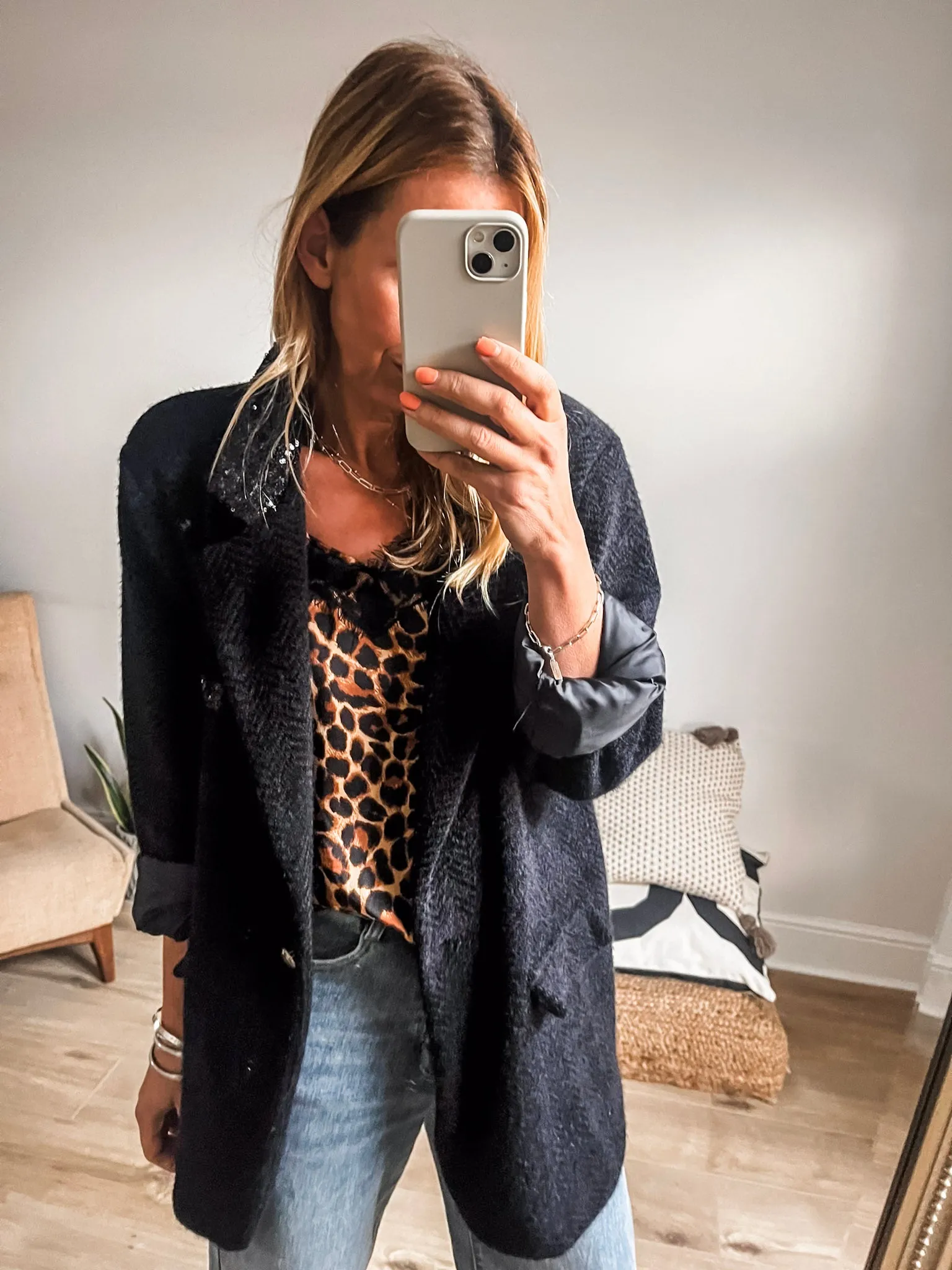 Wool Sequin Blazer