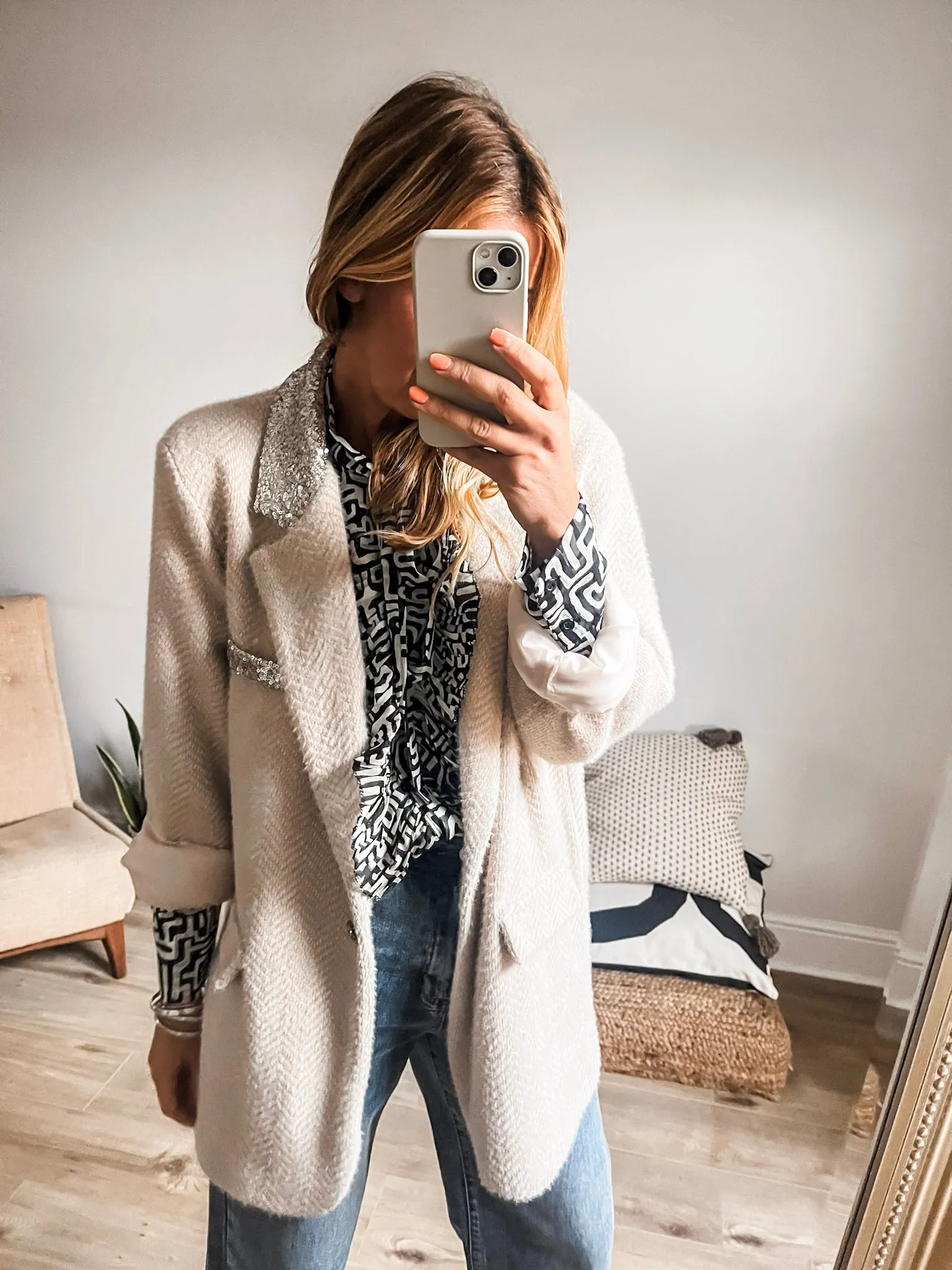 Wool Sequin Blazer