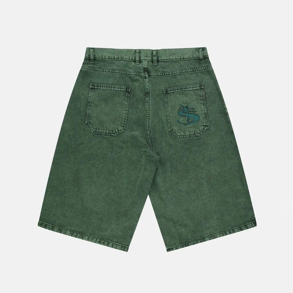 Yardsale - Phantasy Denim Shorts - Overdyed Forest